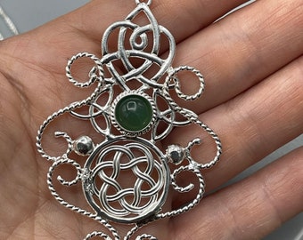 Celtic Steampunk Sterling Silver Necklace: Victorian Bohemian Jewelry, Steampunk Pendant, Gifts For Her