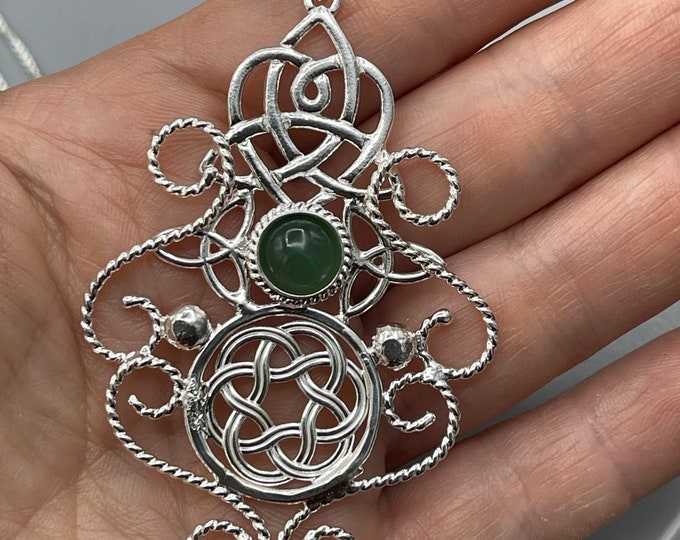 Celtic Steampunk Sterling Silver Necklace: Victorian Bohemian Jewelry, Steampunk Pendant, Gifts For Her