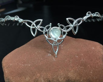 Sterling Silver Handmade Celtic Circlet, Irish Wedding Tiara, Fantasy Diadem, Classic and Elegant Wedding Accessories, Bridal Headpieces