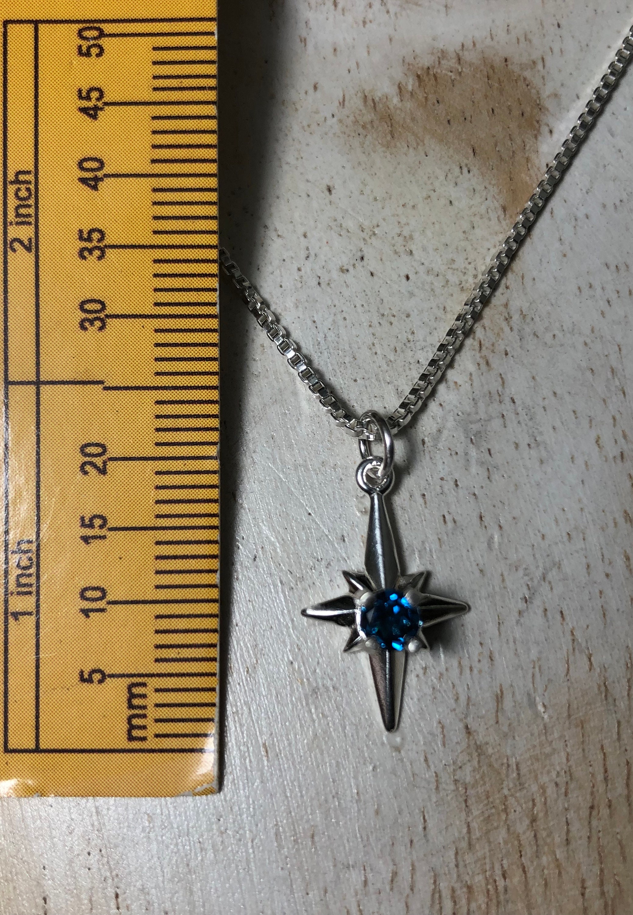 Northern Star Topaz Necklace in Sterling Silver Star Necklace