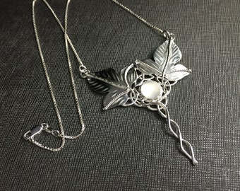 Woodland Celtic Gemstone Necklace in Sterling Silver, Artisan Statement Large Bohemian Necklaces, Gifts For Her, Anniversary, Birthday