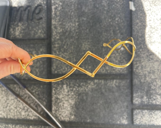 Gold Wedding Circlet, Men’s Circlet, Unisex 14K gold plate Headpiece, Heavy Wire Circlet, Elvish Circlet, Gold Diadem, Norse Headpiece
