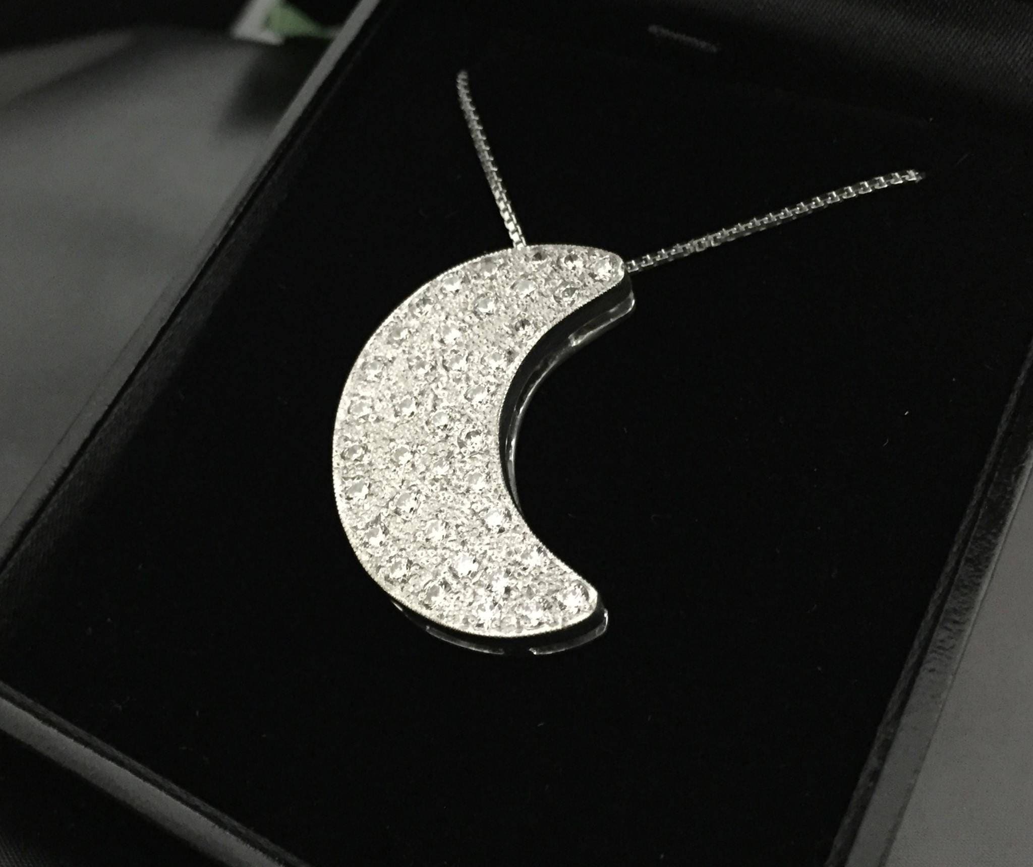 Stevie Nicks Inspired Handmade Crescent Moon Necklace 18 Inch Chain