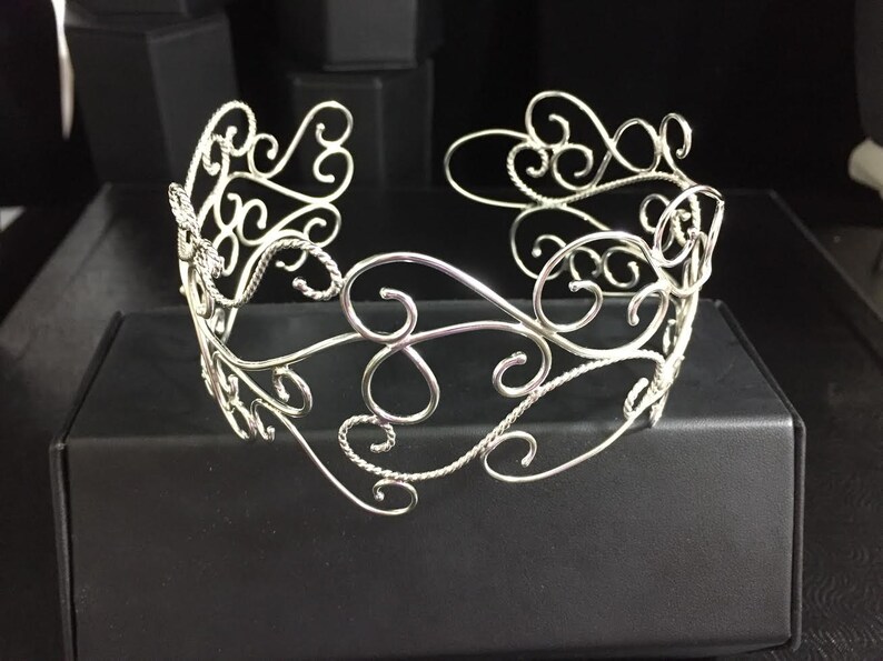 Bracelet Cuff with Gemstones Bohemian Elvish Wire Arm Cuff Bracelet Arm Boho Chic Bracelet Cuff in Sterling Silver Victorian Cuffs