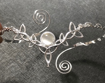 Upper Arm Bracelet in Sterling Silver, Celtic Arm Cuff, Celtic Arm Jewelry with Gemstone, Handmade Artisan Arm Bracelets, Gifts For Her
