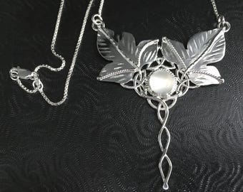 Woodland Celtic Gemstone Necklace in Sterling Silver, Artisan Statement Large Bohemian Necklaces, Gifts For Her, Anniversary, Birthday