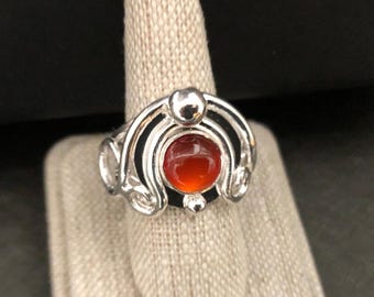 Sterling Silver Witchblade Ring: Art Nouveau Carnelian Cosplay Jewelry, Cosplay Jewelry, Statement Ring