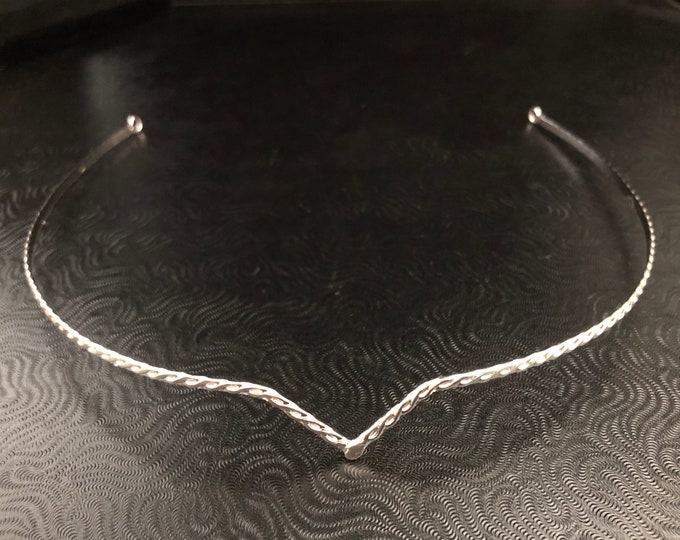 Simple Celtic Bridal Circlet, Sterling Silver Simplicity Tiara, Unisex Sterling Silver Headband, SCA, Wedding Circlets