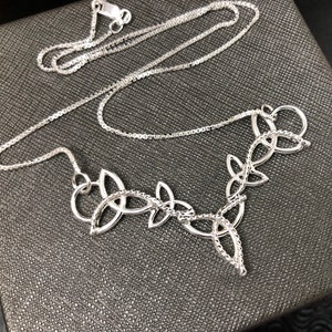 Celtic Trinity Knot Necklace in Sterling Silver, Handmade Necklaces, Irish Jewelry Designs, Gifts For Her