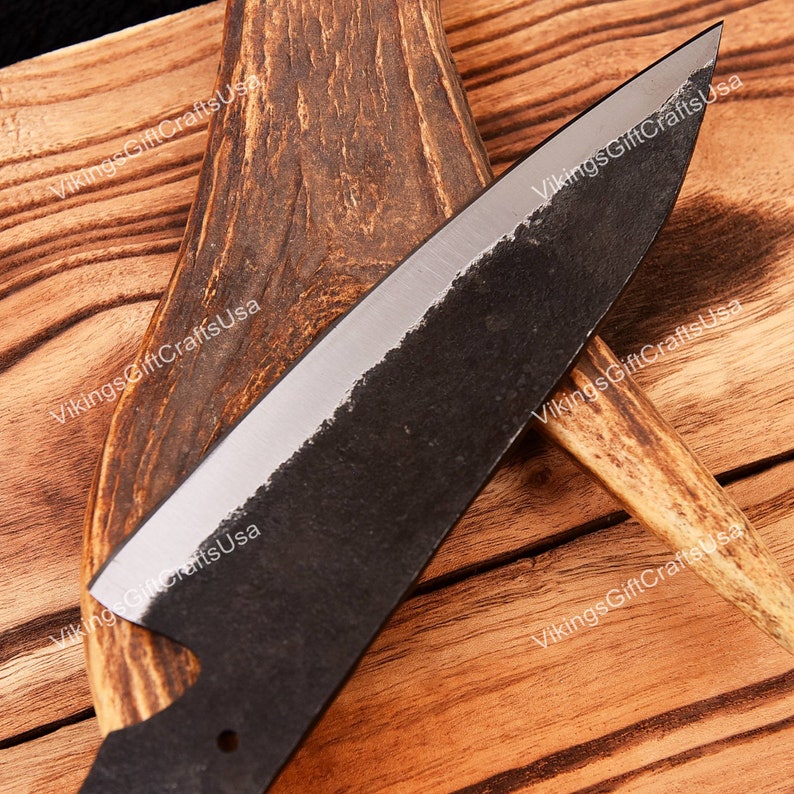 Hand Forged Kitchen Knife Blank Blade, Handmade 1095 Steel Blank Blade Chef knives, Chef knife, Knife Making material, Knife supplies USA bild 4