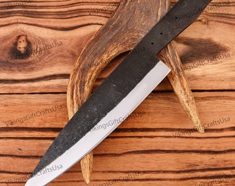 Hand Forged Kitchen Knife Blank Blade, Handmade 1095 Steel Blank Blade Chef knives, Chef knife, Knife Making material, Knife supplies USA