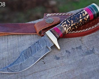 Handmade Damascus Pocket Knife Custom Groomsmen Gift Anniversary Gift for him Dad Personalized Gift, Husband Birthday Gift, Christmas Gift