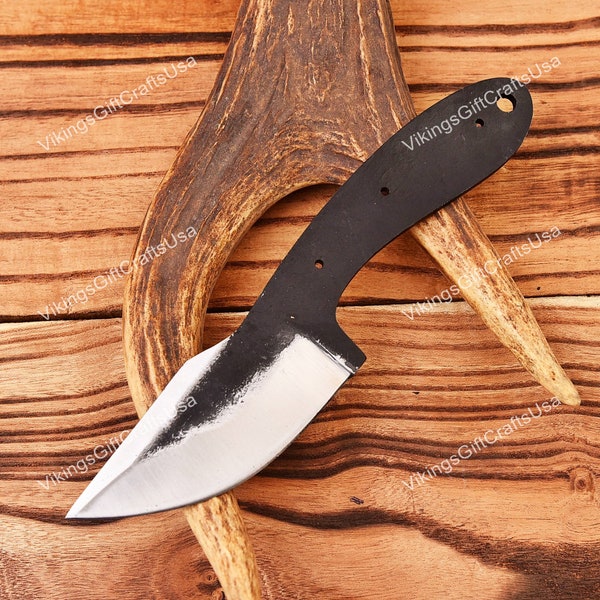Hand Forged Finger Hole Skinner Knife Blank Blade, Camping Knife, Blank knives, Blank Blades, Handmade Knives, Knife Making Supplies for Men