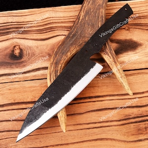 Hand Forged Stainless Japanese  style Kitchen knife Blank blade | Chef knife Blank | Knife Making Kit | Camp Knife | Birthday Gift