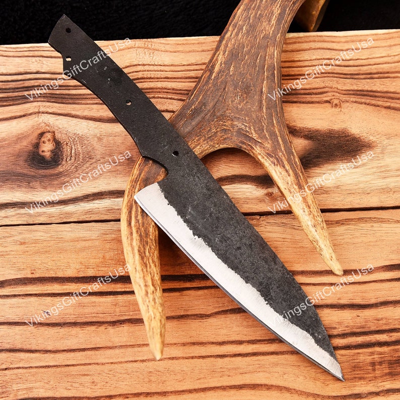 Hand Forged Kitchen Knife Blank Blade, Handmade 1095 Steel Blank Blade Chef knives, Chef knife, Knife Making material, Knife supplies USA bild 3