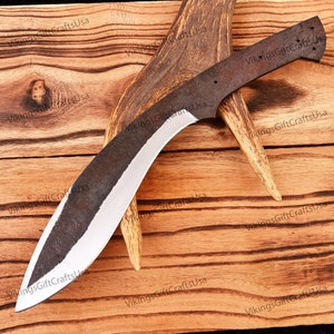 13 "Handmade Kukri Knife Blank Blade, Carbon Steel Blank Blade, Hand Forged Blank Blade, 1095 Steel Blank Blade, knife making material USA