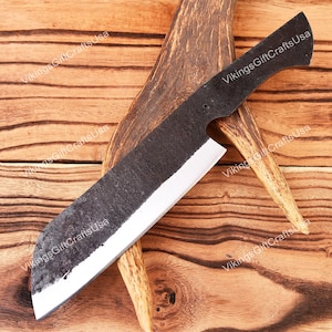Handmade High Carbon Steel Full Tang Kitchen Knife Blank Blade, Hand Forged 1095 Steel Blank Blades, Chef Blank Knives, Knife Making Kit USA
