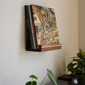 Vinyl Record Wall Mount, Handcrafted Wooden Shelf for LP Storage, Floating Album Display Rack, Unique Music Enthusiast Gift