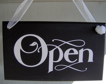 Open Closed Sign for Business Door Two Side Reversible Business Door Hanger Office Building or Home Office or Retail Shoppe Door Window Sign