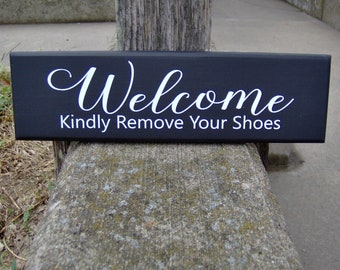 Welcome Kindly Remove Your Shoes Wood Sign Vinyl Door Hanger Sign Decoration Porch Sign Take Off Shoes Home Decor Sign Custom Signs For Home