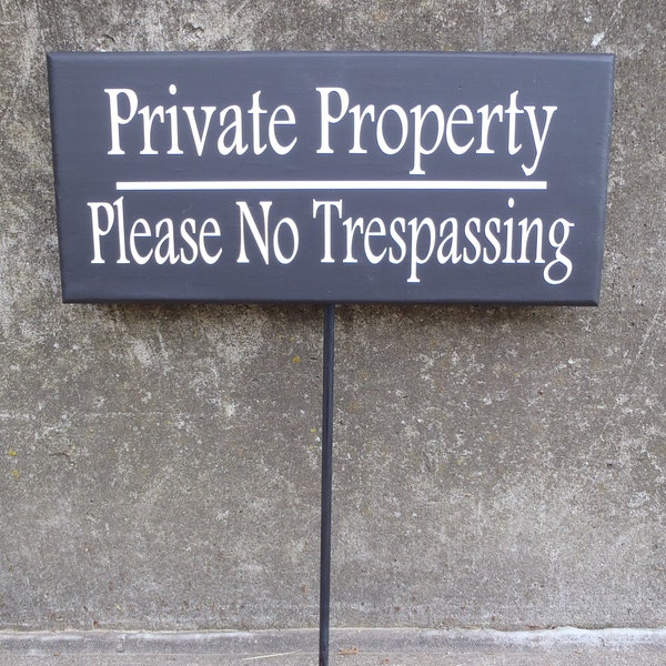 Private Property Please No Trespassing Wood Vinyl Front Yard Stake Decorative Signs Home Owners Business Owners Contractors Outdoor Signage