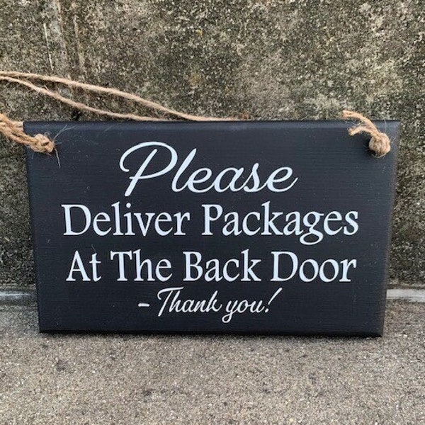 Deliver Packages Sign for Front or Back Porch Decor Outside Wooden Vinyl Sign For Home Delivery Parcels Post Deliveries Door or Wall Hanging