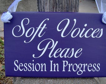 Wood Sign Shh Treatment Progress Please Be Seated Vinyl Sign Office Decor Business Sign Quiet Please Wait Door Sign Entrance Decor Wall Sign
