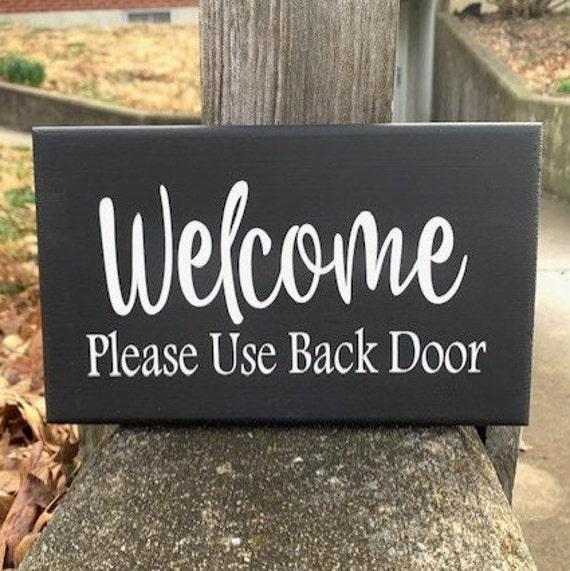 Directional Signs for Entry to Home or Business Door Hanger or Wall Hanging Wood Decor that Welcomes and Guides Guests to Entryway Decor