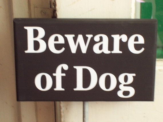 Beware of Dog Sign Wood Vinyl Pet Caution All Season Yard Stake Sign Garden Outdoor Home Guard Security Dogs Warning Sign for House Business