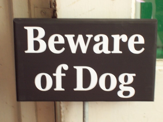 Beware of Dog Sign Wood Vinyl Pet Caution All Season Yard Stake Sign Garden Outdoor Home Guard Security Dogs Warning Sign for House Business