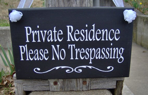 Private Residence Sign Custom No Trespassing Sign for Front Door Decor Property Protection Warning Home Owners Managers Wood Vinyl Signs