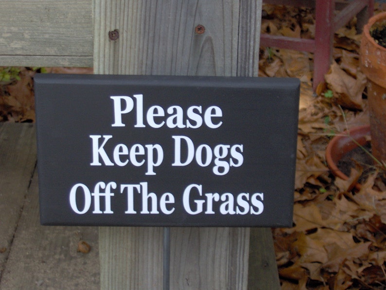 Please Keep Dogs off Grass Wood Vinyl Yard Stake Sign Private - Etsy