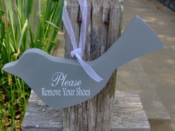 Remove Your Shoes Sign Blue Bird Wooden Cutout Take Shoes Off Sign for Home Front Entry Door or Wall Decor No Shoes Signs Housewarming Gift