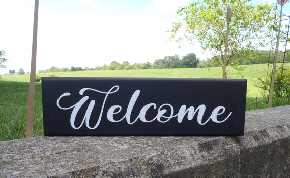 Welcome Door Signage Personalized Front Porch Entrance Decor  for Homes or Businesses Hang on a Entryway Door or Wall Year Round