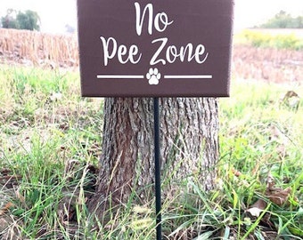 No Peeing Dog Sign for Yard on Stake Front Lawn or Garden Decoration Neighborhood Keep Off Grass Sign Home Decor Wood Vinyl Handmade Sign