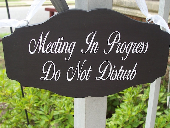 Meeting In Progress Do Not Disturb Office Decor Business Wood Vinyl Signage Indoor Decorative Signs Door Hanging Sign Office Themed Gifts