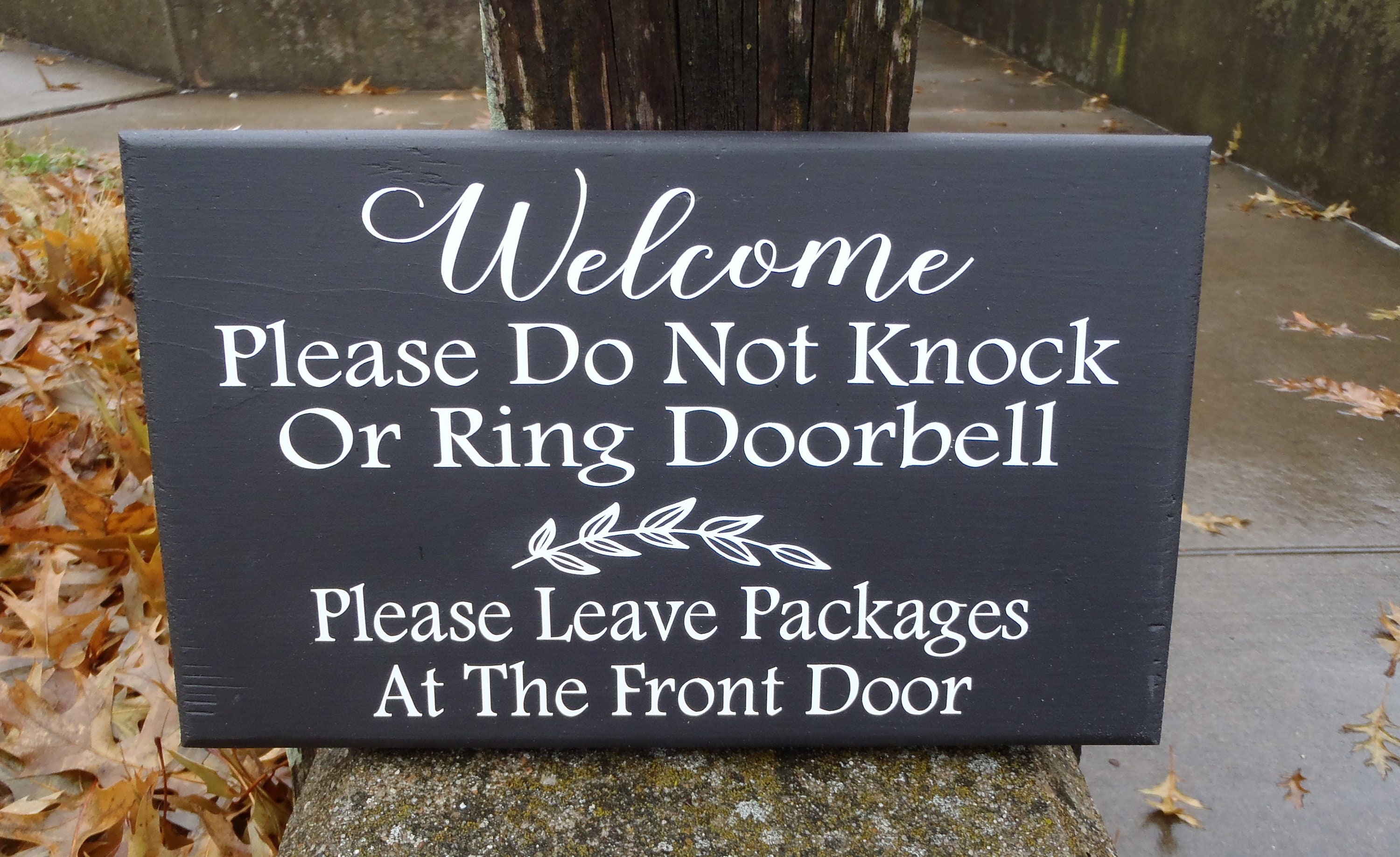 Welcome Do Not Knock or Ring Bell Themed Door Sign With Last 