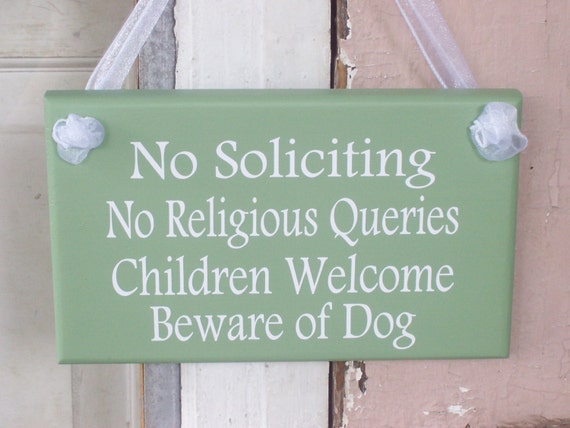 Signs for Home Owners No Soliciting No Religious Queries Children Welcome Beware Dog Wood Vinyl Sign Personalized Do Not Disturb Front Door