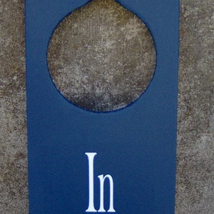 In Session Door Knob Hanger Wood Vinyl Sign Nautical Navy Blue Business Retail Shop Spa Salon Massage Therapy Private Please Wait Inform image 7