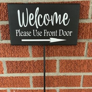 Letreros de madera para exteriores Letrero de casa Bienvenido, utilice letreros de estacas para puertas con opciones personalizadas para patios exteriores o aceras de negocios imagen 10