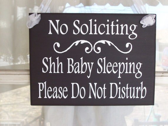 No Soliciting Shh Baby Sleeping Please Do Not Disturb Wood Signs Porch Sign Entry Door Sign Home Decor Baby Shower Gift Mom Gift Door Hanger