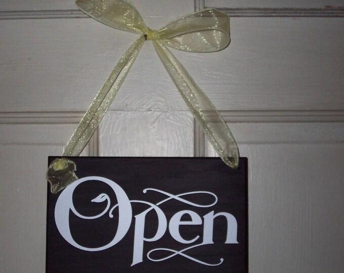 Whimsical Retail Open Closed Wood Sign With Ribbon - Etsy