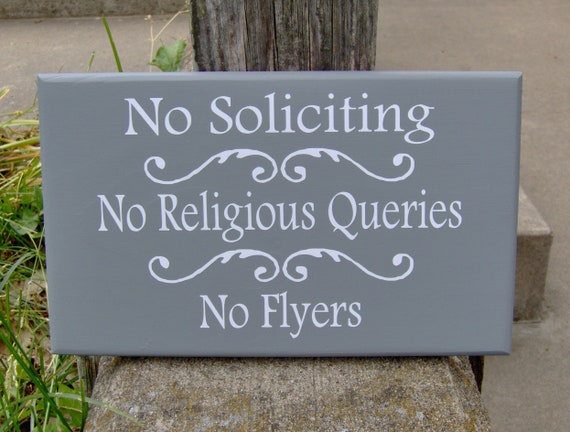 No Soliciting No Religious Queries No Flyers  Wood Sign Vinyl Sign Door Hanger Porch Wall Hanging Yard Sign Front Door Decor Do Not Disturb
