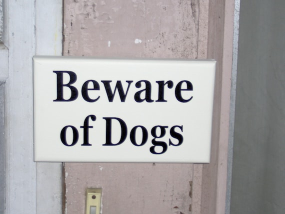 Beware of Dogs Outdoor Signage for Dog Owners Unique Pet Supplies for Home Owners Gift Giving Wall Fence Gate Door Hanger Wood Vinyl Plaque