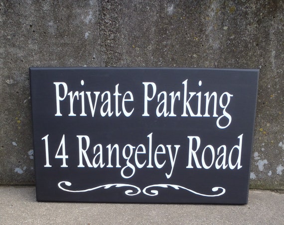 Private House Sign No Parking Driveway Signs for Home Exterior Number Plaque Handcrafted Wood Vinyl Personalized Outdoor Decor Wall Art Gift