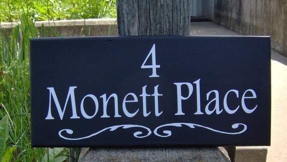 House Number Street Address Wood Vinyl Sign Street Name Outdoor Garage Sign Driveway Sign Yard Sign Porch Sign Home Decor Office Entryway