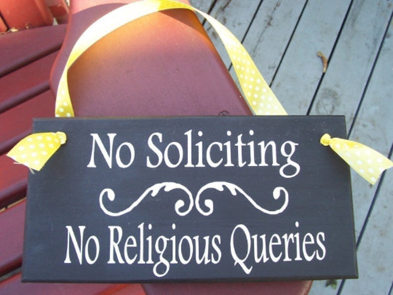 No Soliciting No Religious Queries Wood Vinyl Sign Exterior - Etsy