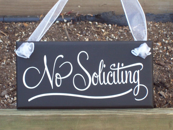 No Soliciting Door Hanger Front Door Decor Entryway Porch Sign for Home Private Residence Decor or Office Business Decor Wood Vinyl Signs