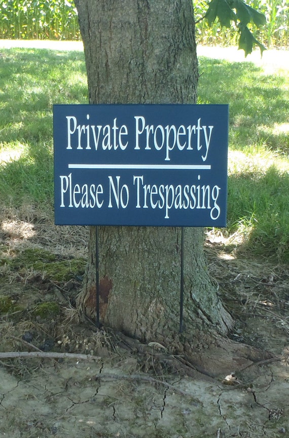 Private Property Wood Vinyl Stake Signs for Homes and Businesses Yard Decor