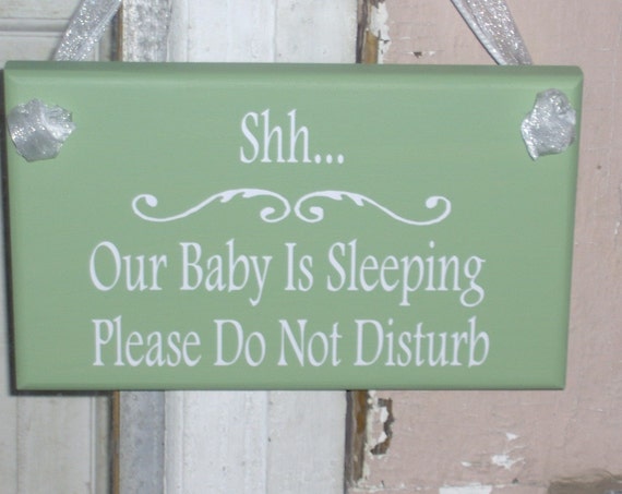 Sleeping Baby Sign Do Not Disturb Wood Vinyl Sign Baby Shower Gift New Mom To Be Front Door Decor Kids Room Sign Nursery Decor Door Sign Art